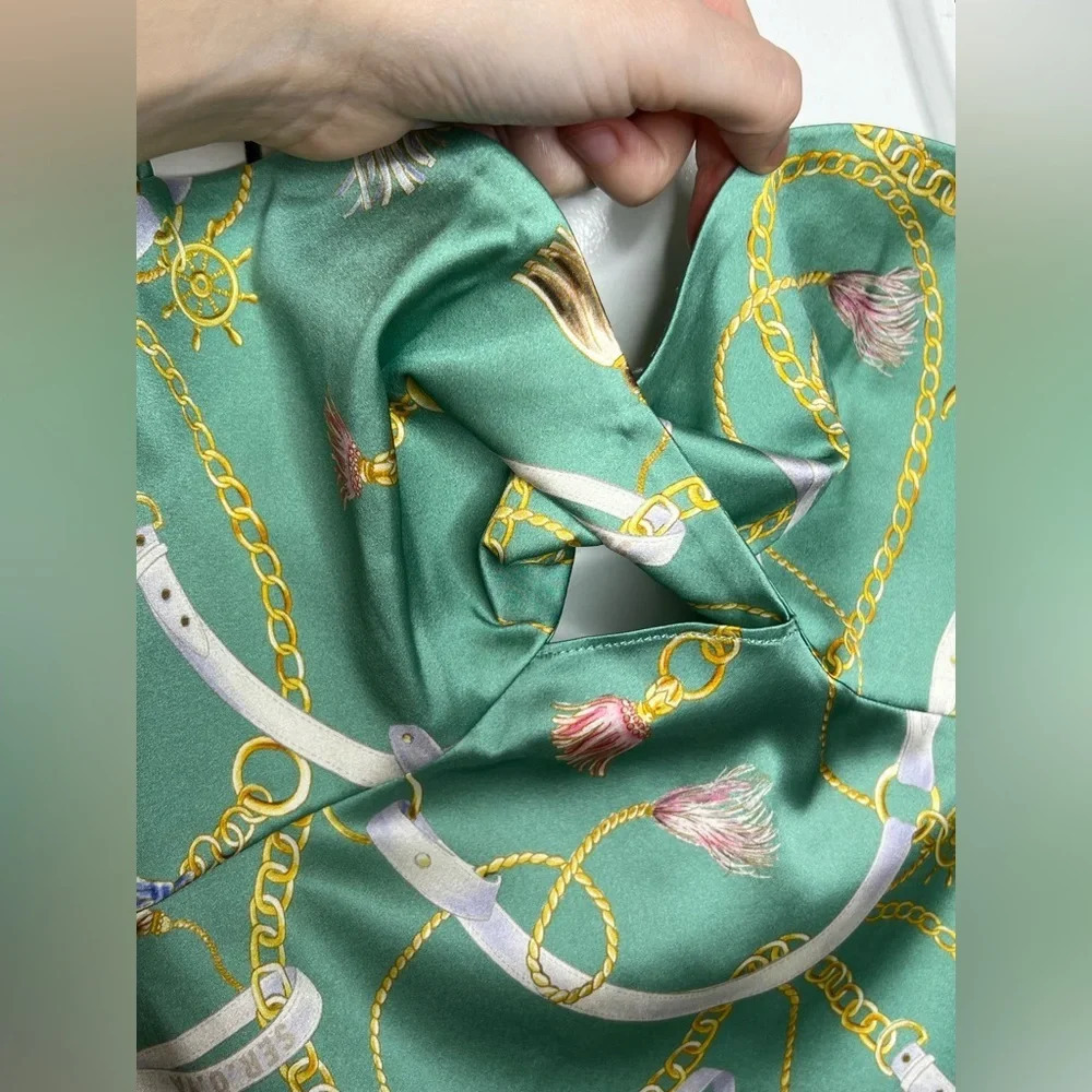 SER.O.YA- Farah Silk Mini Dress - Nautical Green - NWT XS/00 - $325 SOLD OUT - Picture 5 of 10